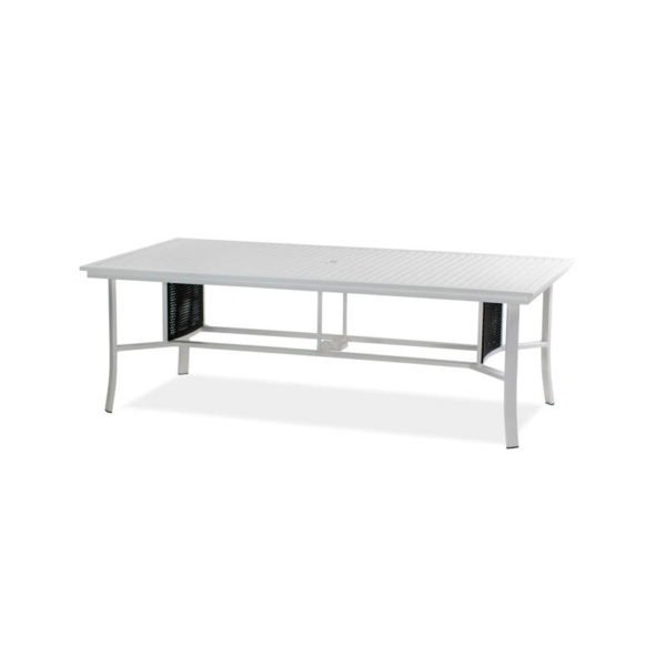 Parkview-Woven—44×87-Dining-Table—Textured-White—Blk-Woven-IMG_1211-