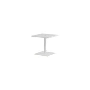 Linear 30" Square Pedestal Dining Table w/Aluminum Slat Top